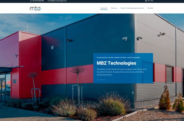 Neue Website der MBZ Technologies & Services Kft. Online